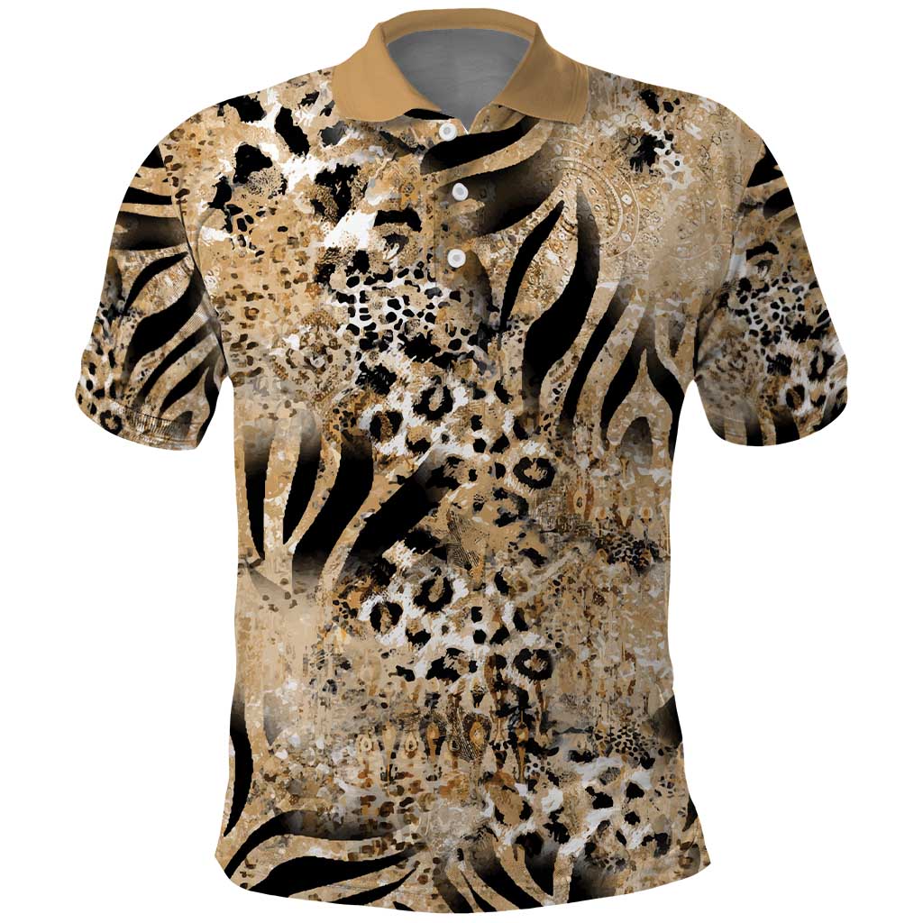 Wild Animal Skins Polo Shirt Zebra Tiger Leopard Mix Skin LT9