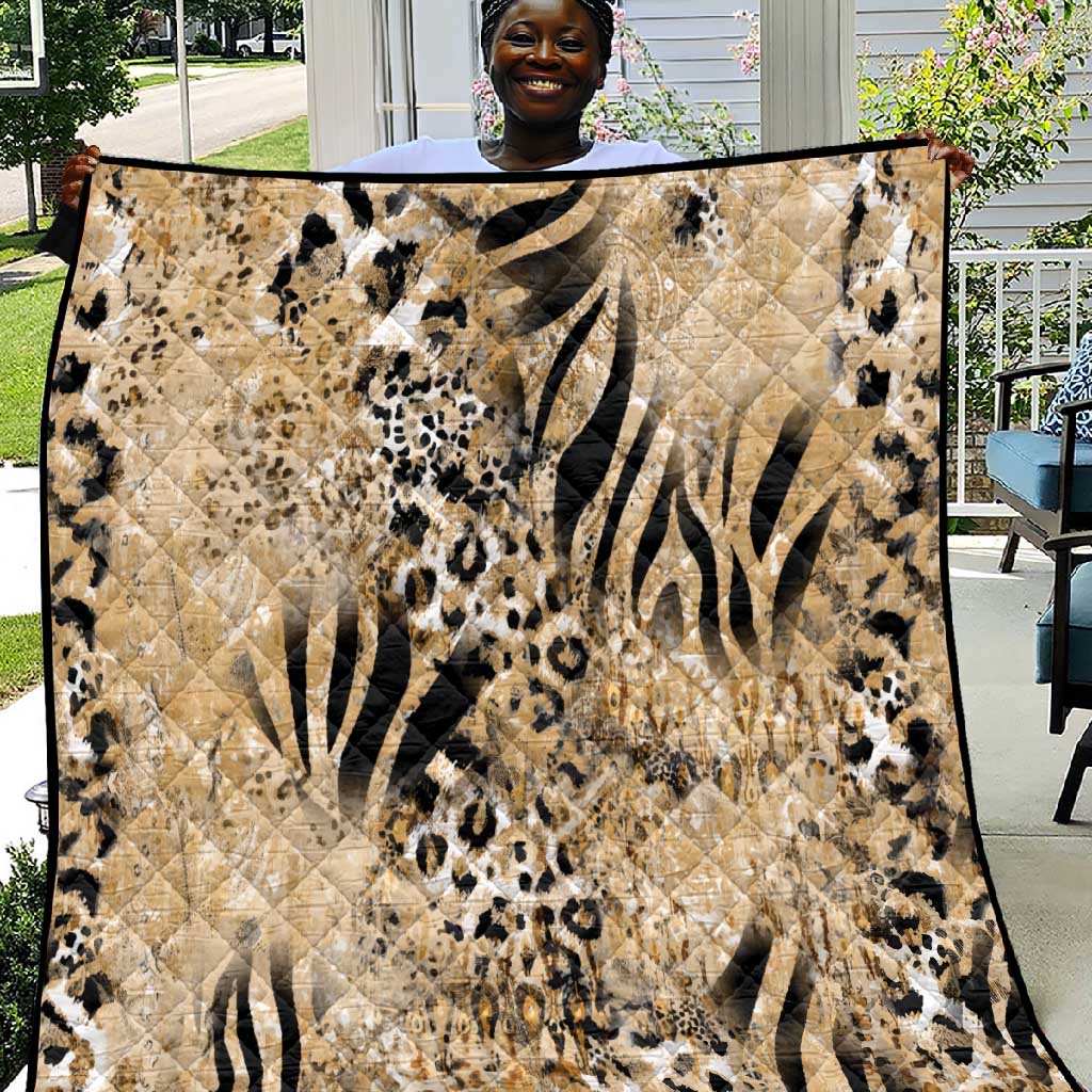 African Wild Animal Skins Quilt Zebra Tiger Leopard Mix Skin LT9