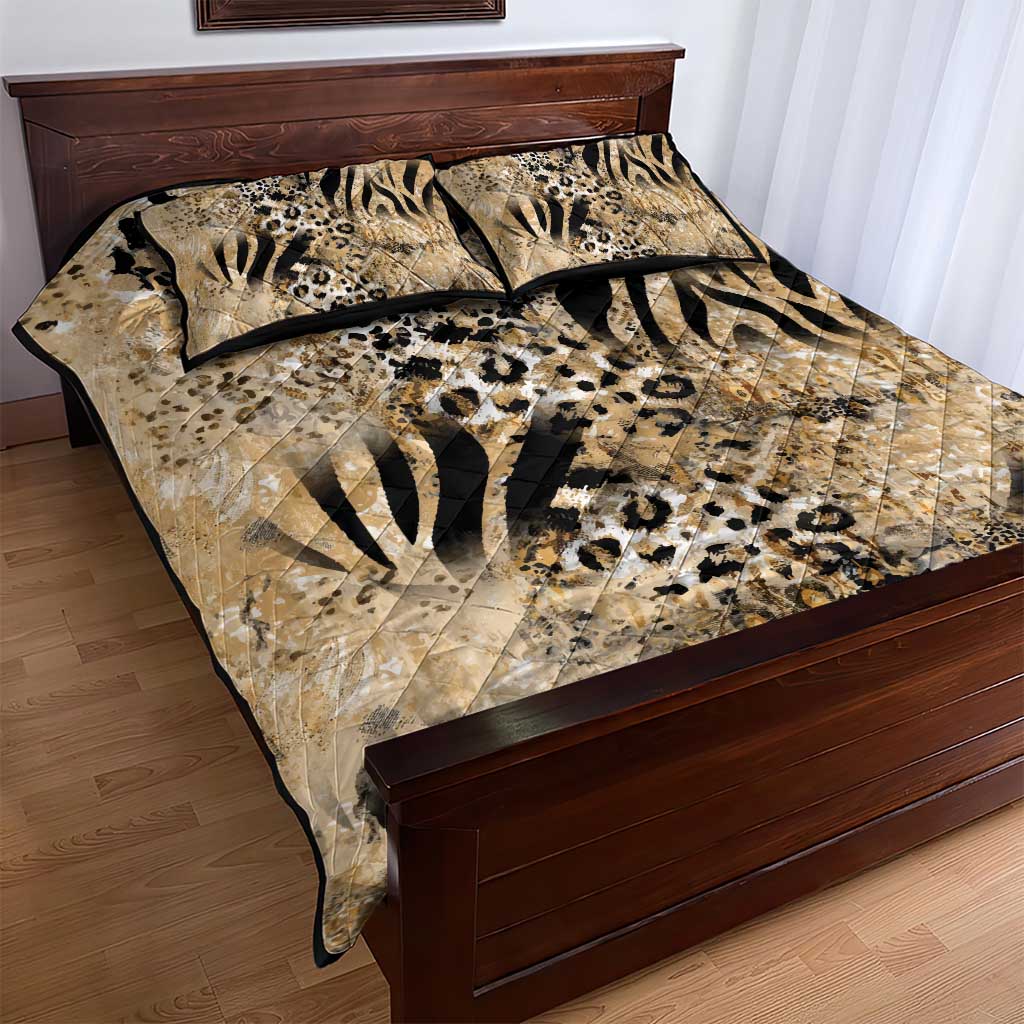 African Wild Animal Skins Quilt Bed Set Zebra Tiger Leopard Mix Skin LT9
