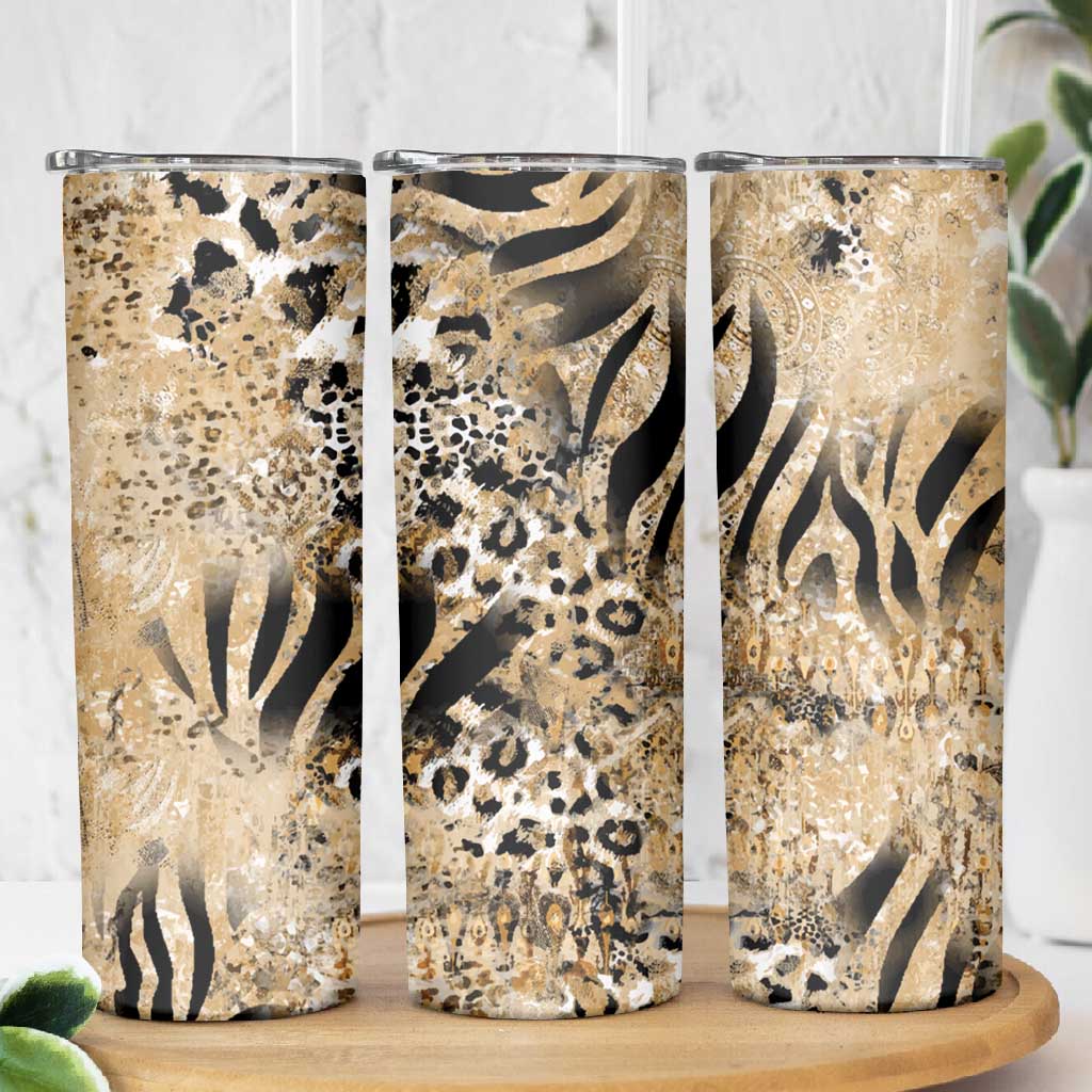 African Wild Animal Skins Skinny Tumbler Zebra Tiger Leopard Mix Skin LT9