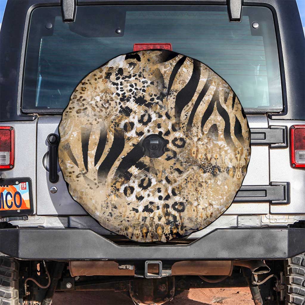 Wild Animal Skins Spare Tire Cover Zebra Tiger Leopard Mix Skin LT9