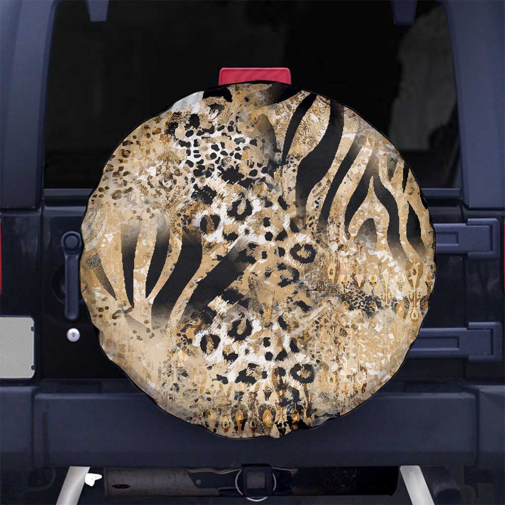 Wild Animal Skins Spare Tire Cover Zebra Tiger Leopard Mix Skin LT9