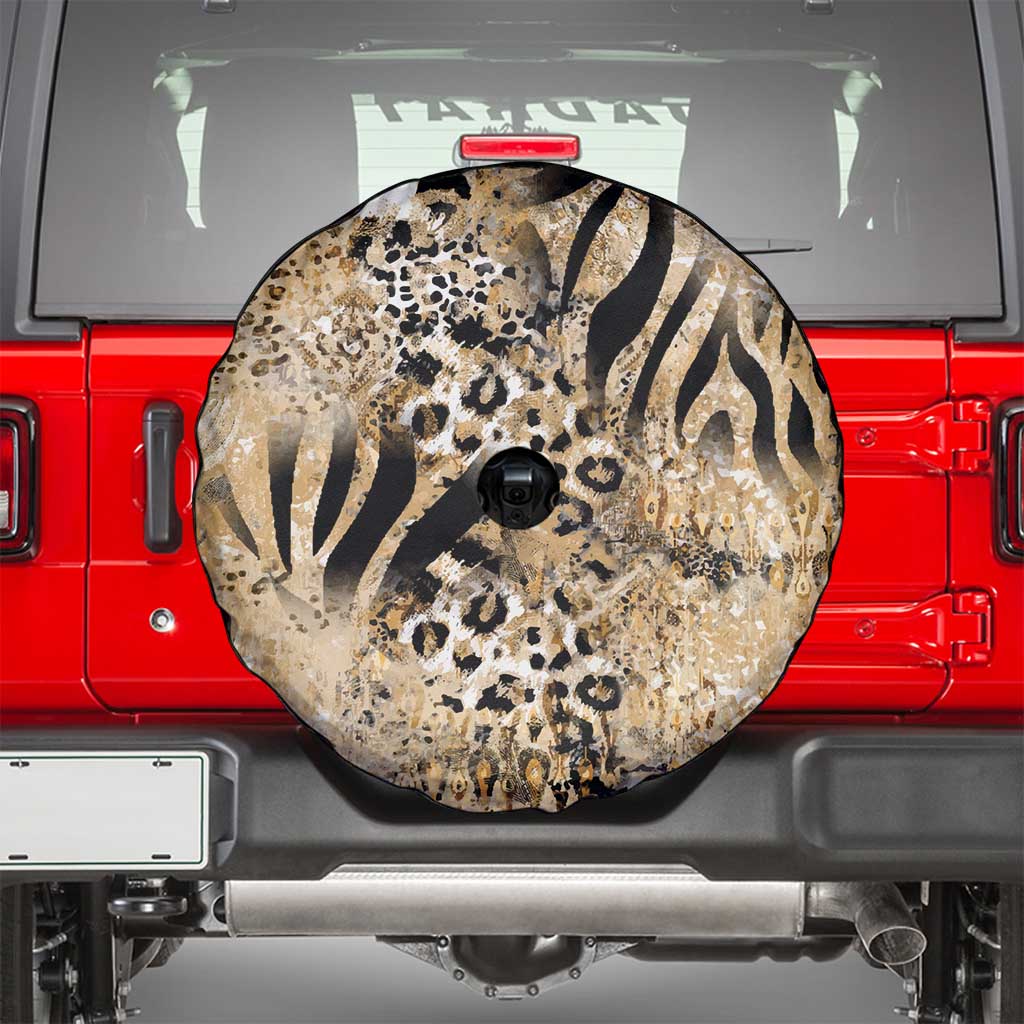 Wild Animal Skins Spare Tire Cover Zebra Tiger Leopard Mix Skin LT9