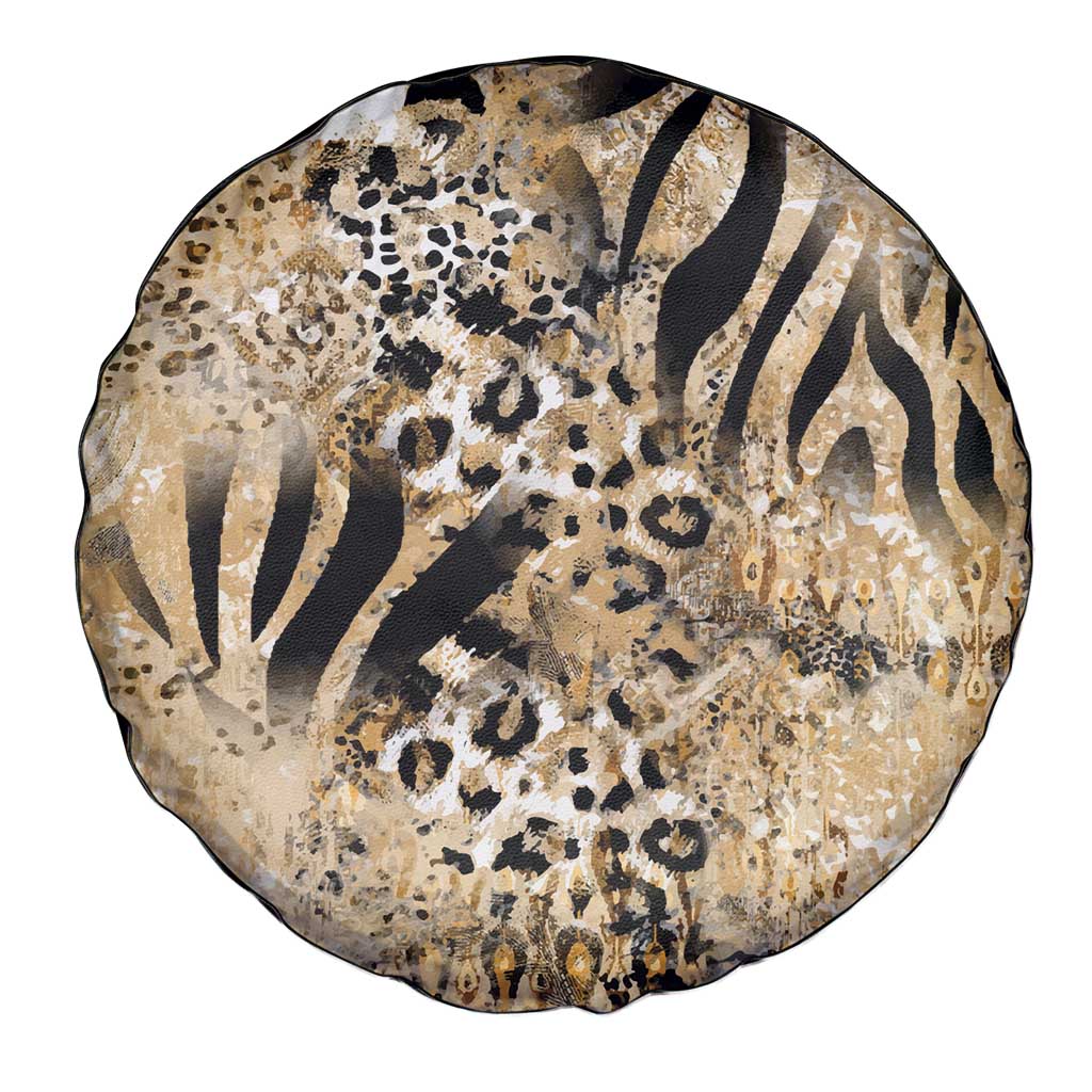 Wild Animal Skins Spare Tire Cover Zebra Tiger Leopard Mix Skin LT9