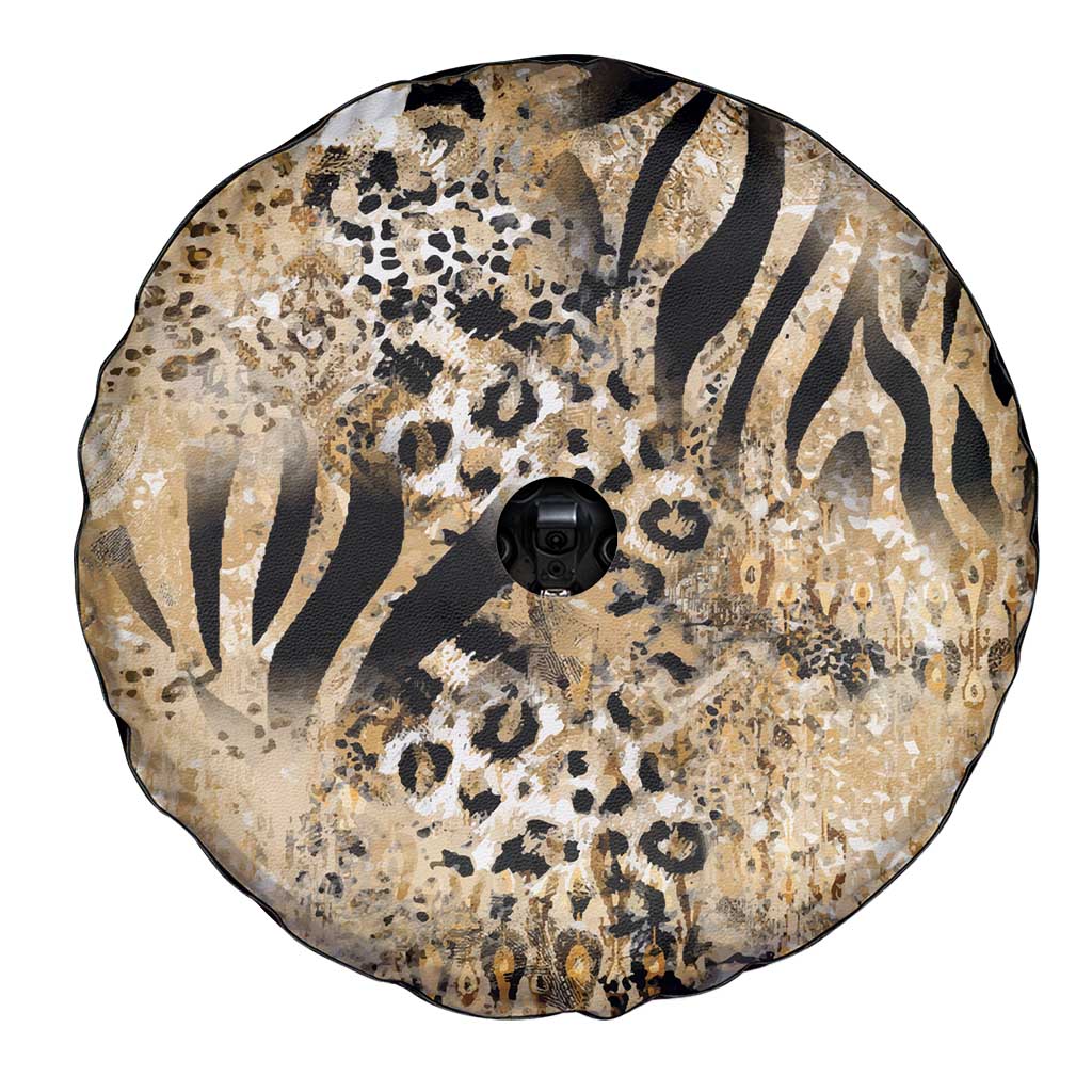 Wild Animal Skins Spare Tire Cover Zebra Tiger Leopard Mix Skin LT9