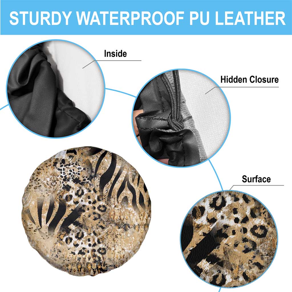 Wild Animal Skins Spare Tire Cover Zebra Tiger Leopard Mix Skin LT9