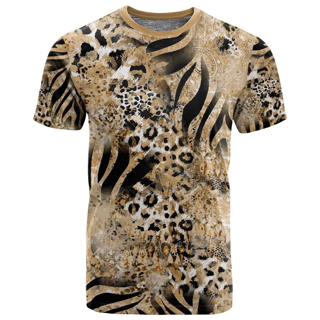 African Wild Animal Skins T shirt Zebra Tiger Leopard Mix Skin LT9