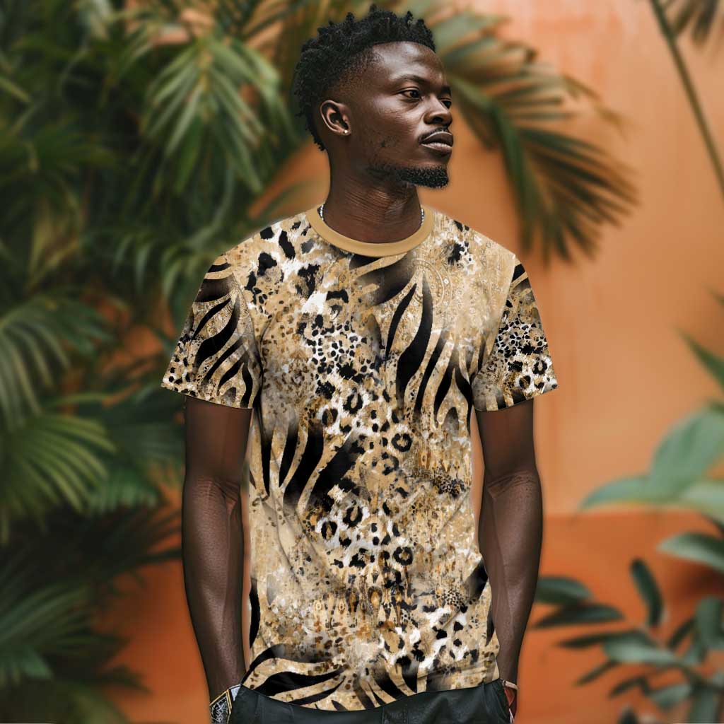 African Wild Animal Skins T shirt Zebra Tiger Leopard Mix Skin LT9