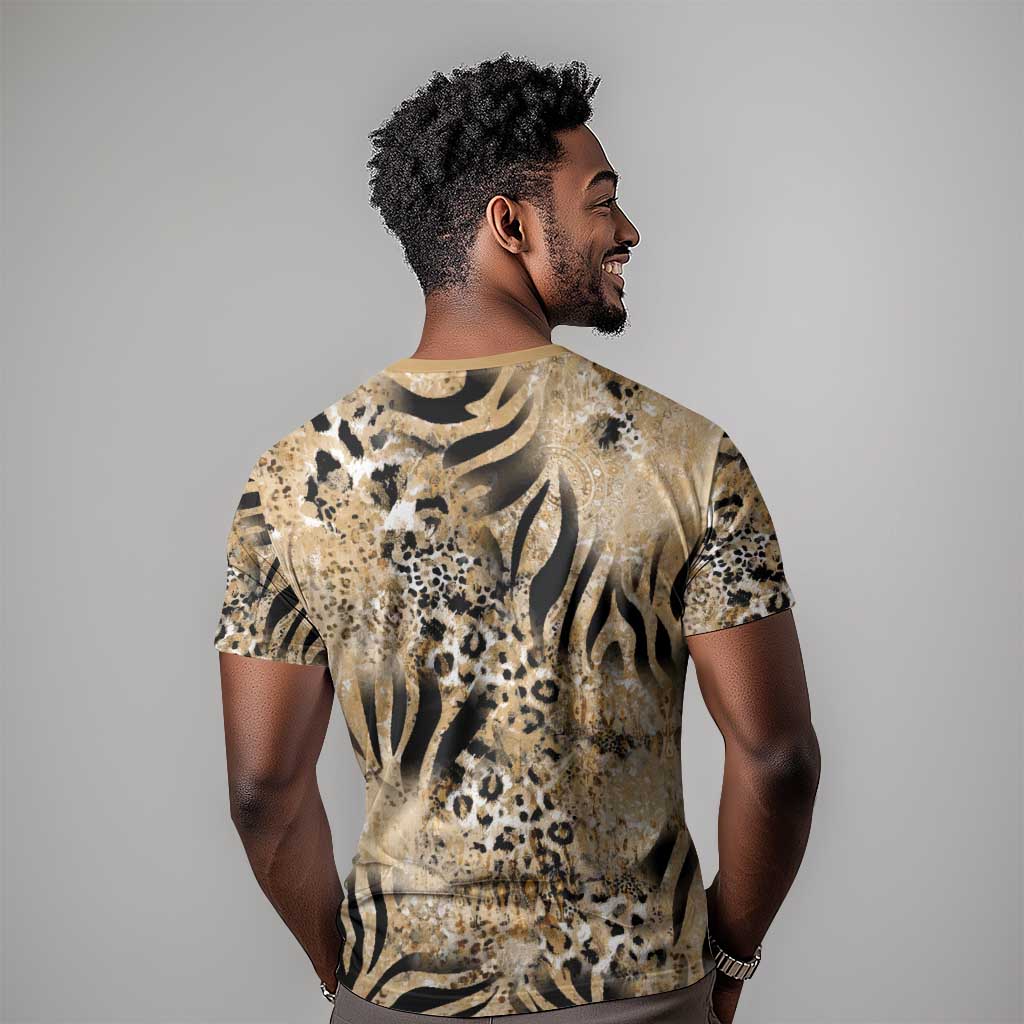 African Wild Animal Skins T shirt Zebra Tiger Leopard Mix Skin LT9