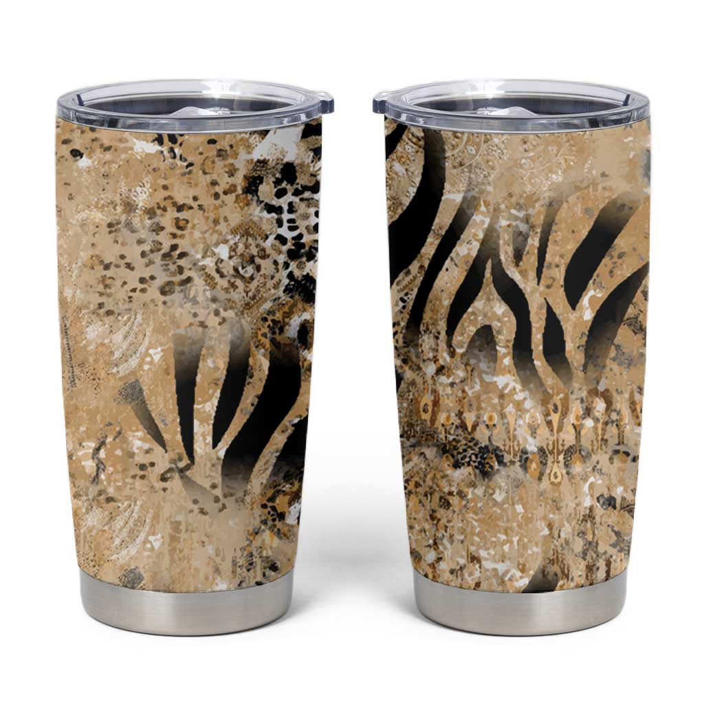 African Wild Animal Skins Tumbler Cup Zebra Tiger Leopard Mix Skin LT9