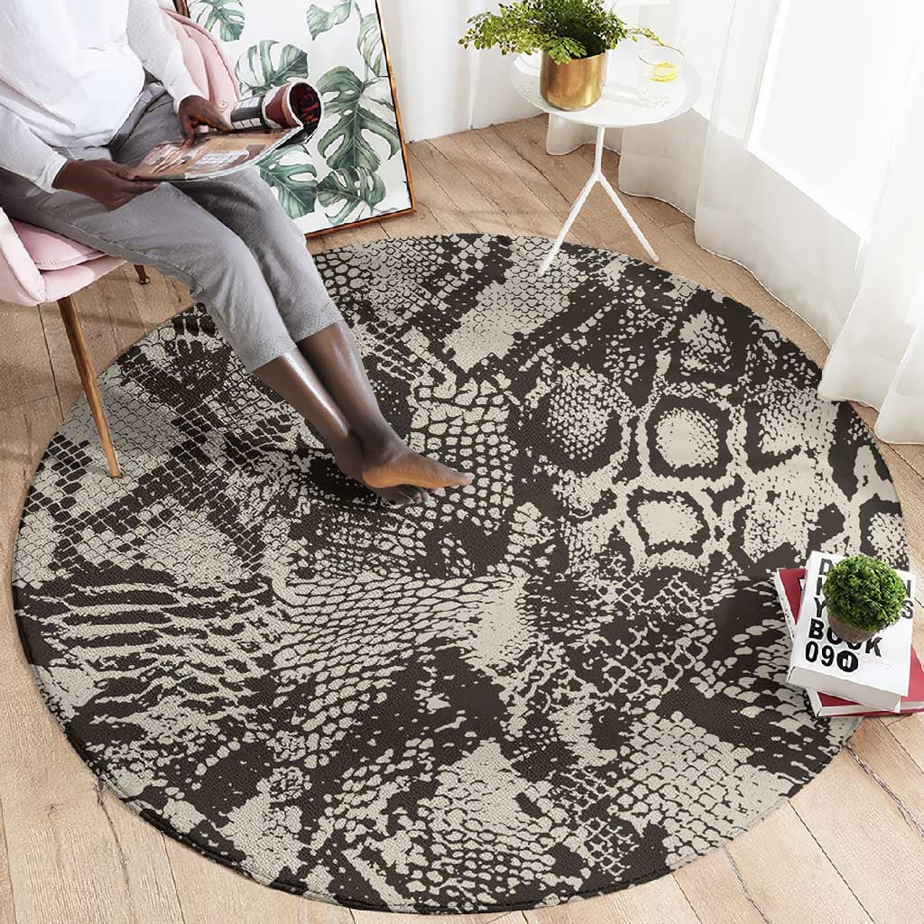 African Wild Animal Skins Round Carpet Snake and Crocodile Mix Skin LT9
