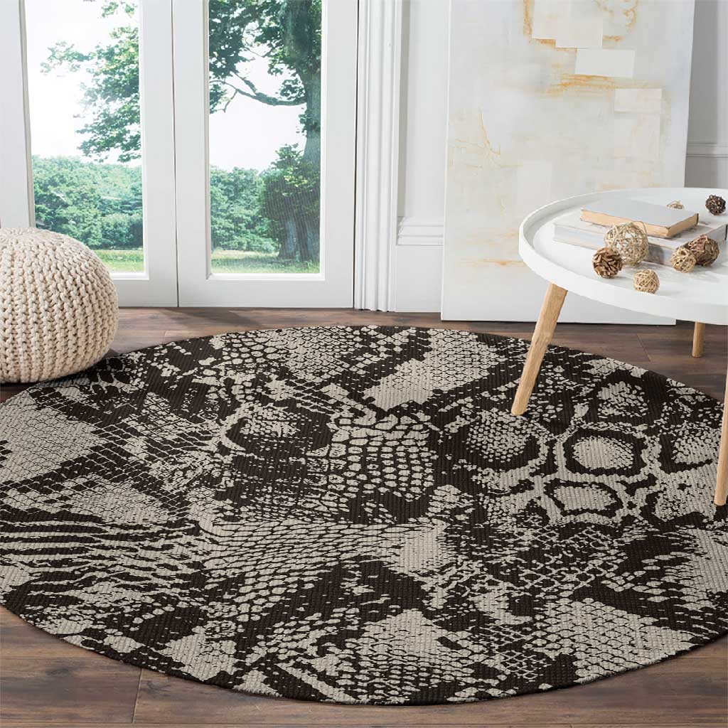 African Wild Animal Skins Round Carpet Snake and Crocodile Mix Skin LT9