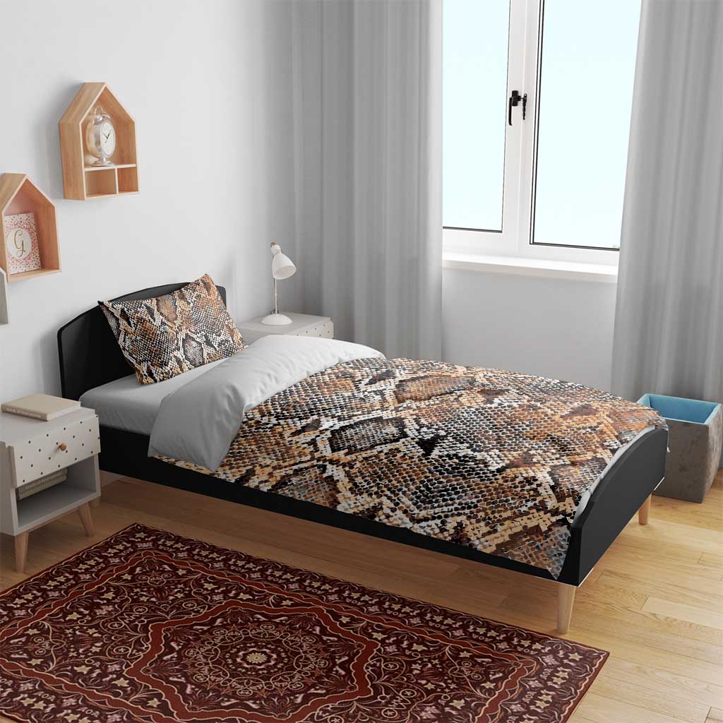 African Wild Animal Skins Bedding Set Vintage Snake Skin Pattern LT9