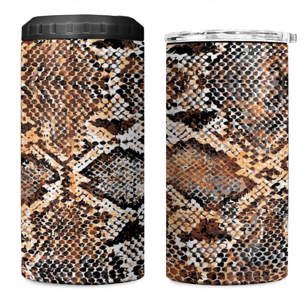 African Wild Animal Skins 4 in 1 Can Cooler Tumbler Vintage Snake Skin Pattern LT9