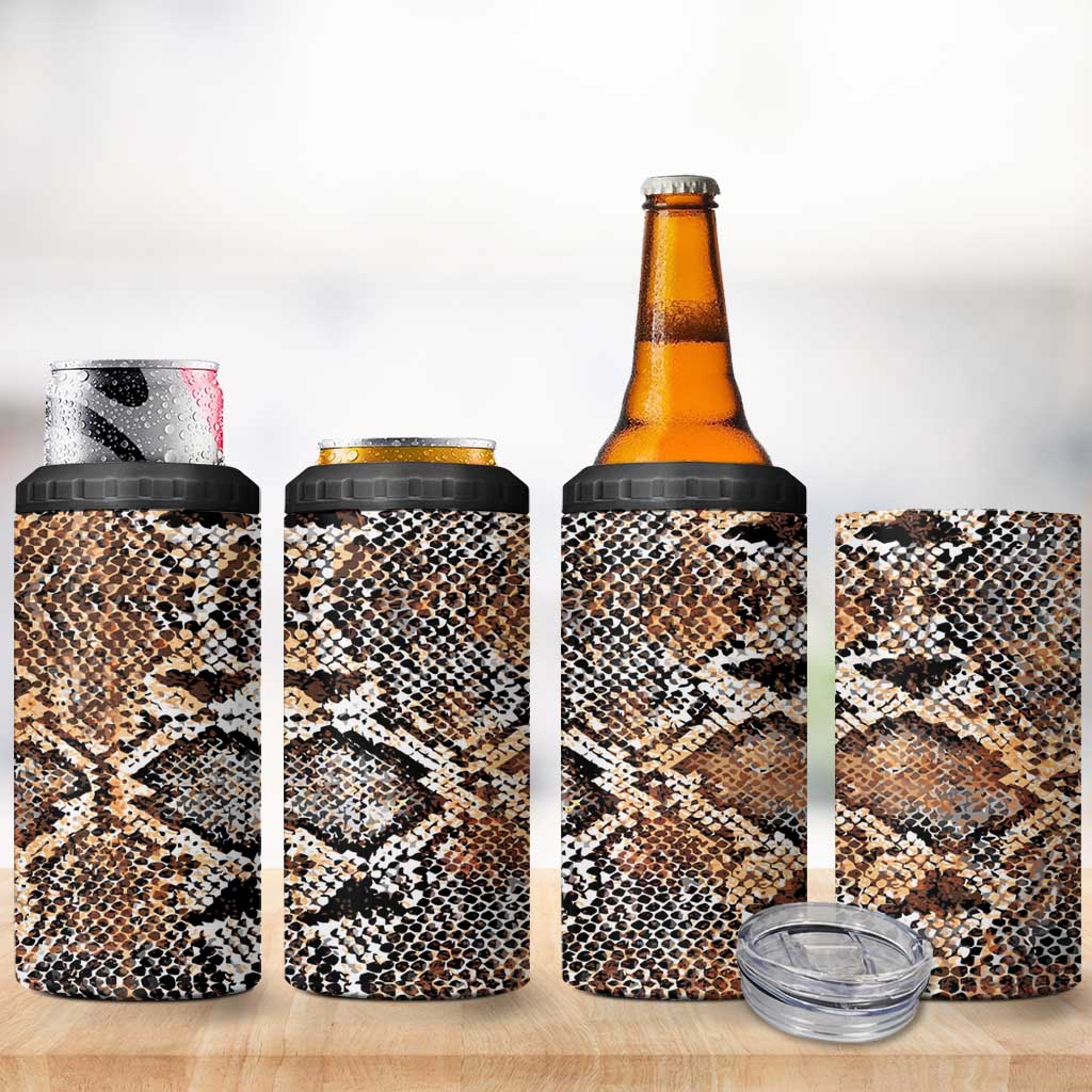 African Wild Animal Skins 4 in 1 Can Cooler Tumbler Vintage Snake Skin Pattern LT9