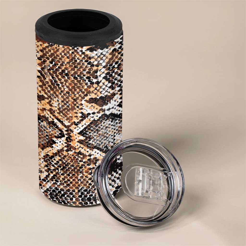 African Wild Animal Skins 4 in 1 Can Cooler Tumbler Vintage Snake Skin Pattern LT9
