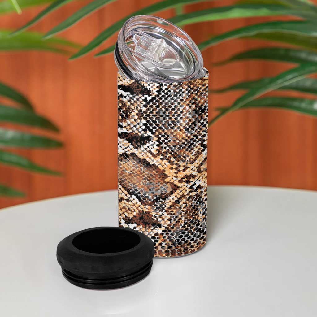 African Wild Animal Skins 4 in 1 Can Cooler Tumbler Vintage Snake Skin Pattern LT9