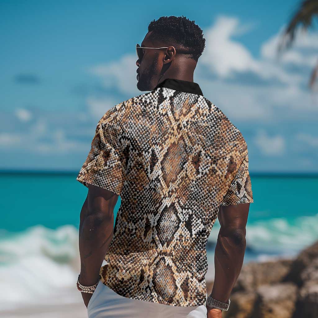 African Wild Animal Skins Hawaiian Shirt Vintage Snake Skin Pattern LT9
