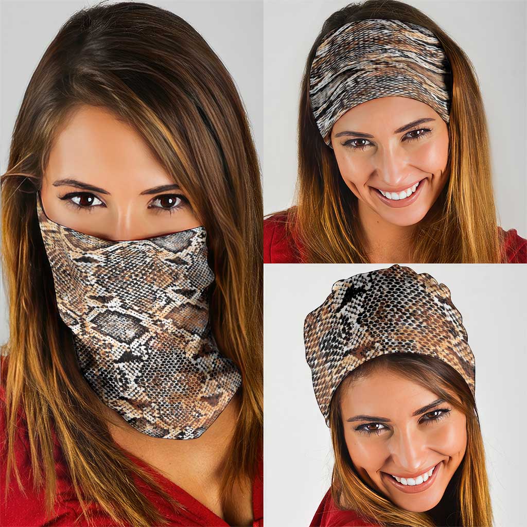 Wild Animal Skins Neck Gaiter Vintage Snake Skin Pattern LT9