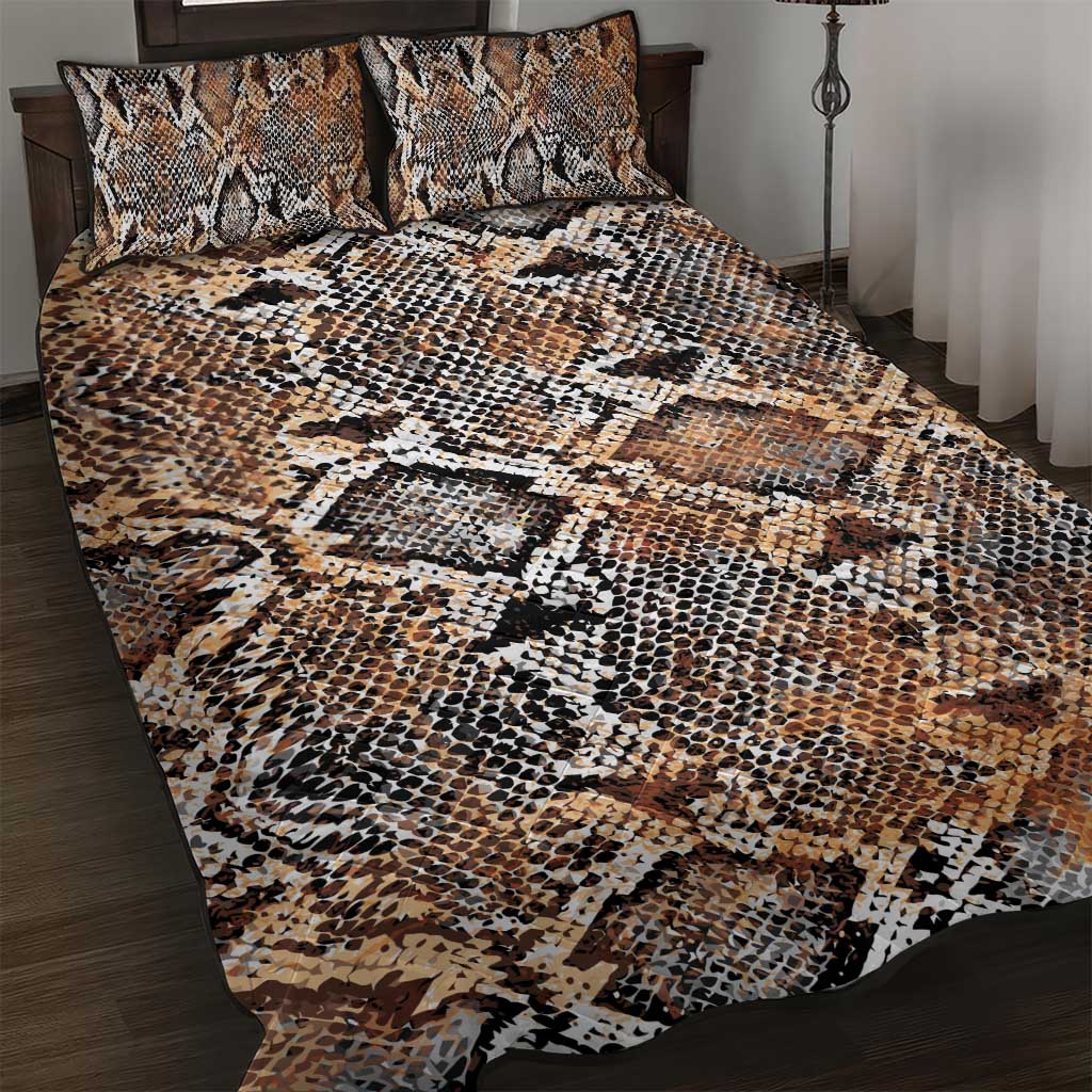 African Wild Animal Skins Quilt Bed Set Vintage Snake Skin Pattern LT9
