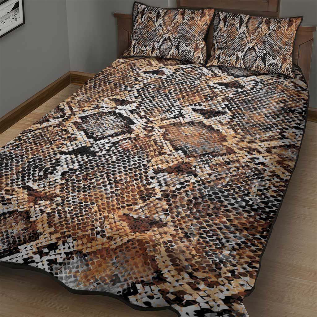 African Wild Animal Skins Quilt Bed Set Vintage Snake Skin Pattern LT9
