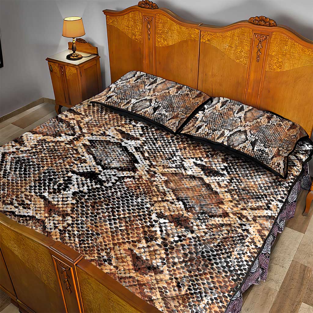 African Wild Animal Skins Quilt Bed Set Vintage Snake Skin Pattern LT9