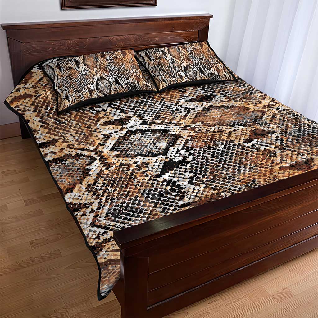 African Wild Animal Skins Quilt Bed Set Vintage Snake Skin Pattern LT9