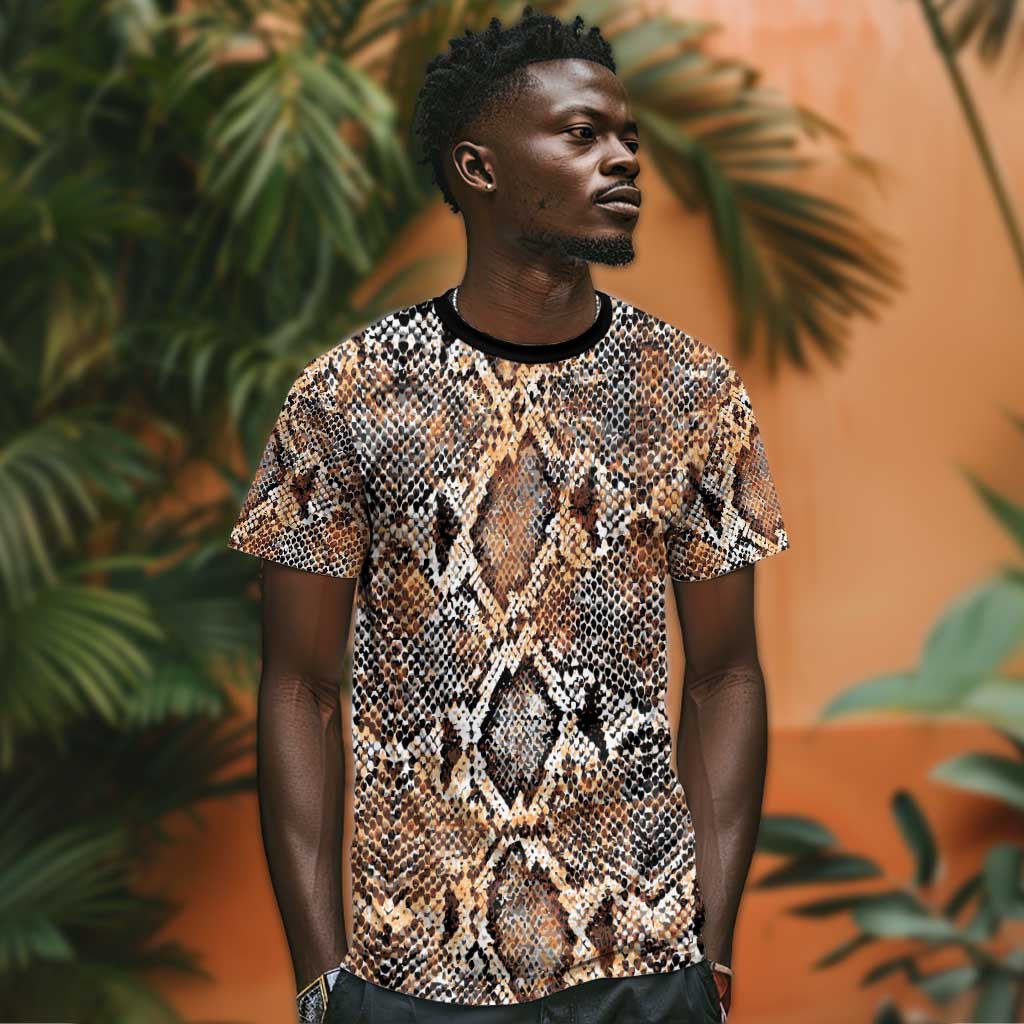 African Wild Animal Skins T shirt Vintage Snake Skin Pattern LT9