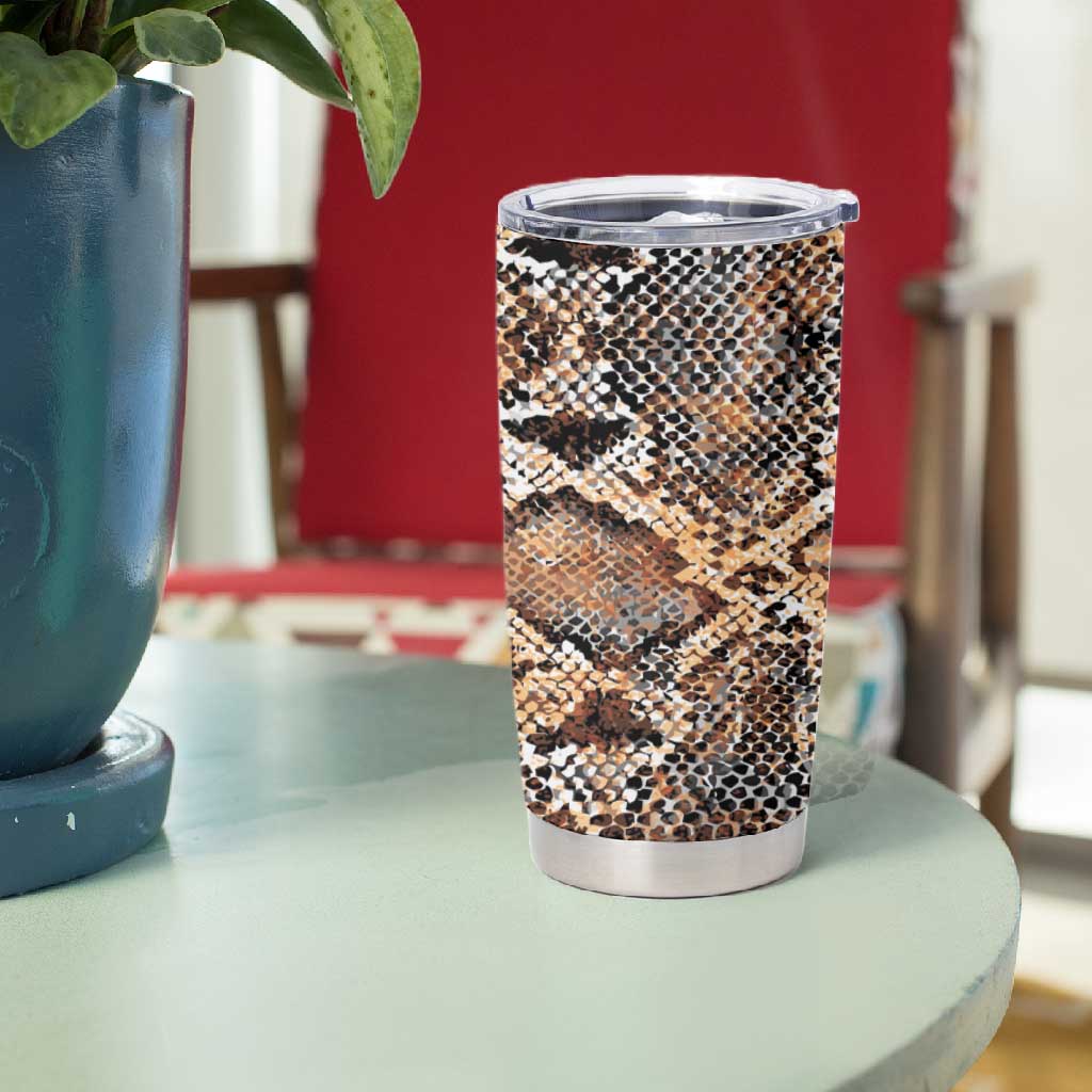 African Wild Animal Skins Tumbler Cup Vintage Snake Skin Pattern LT9
