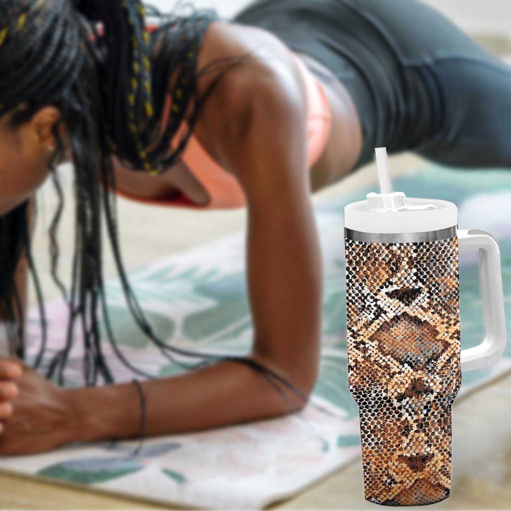 African Wild Animal Skins Tumbler With Handle Vintage Snake Skin Pattern LT9