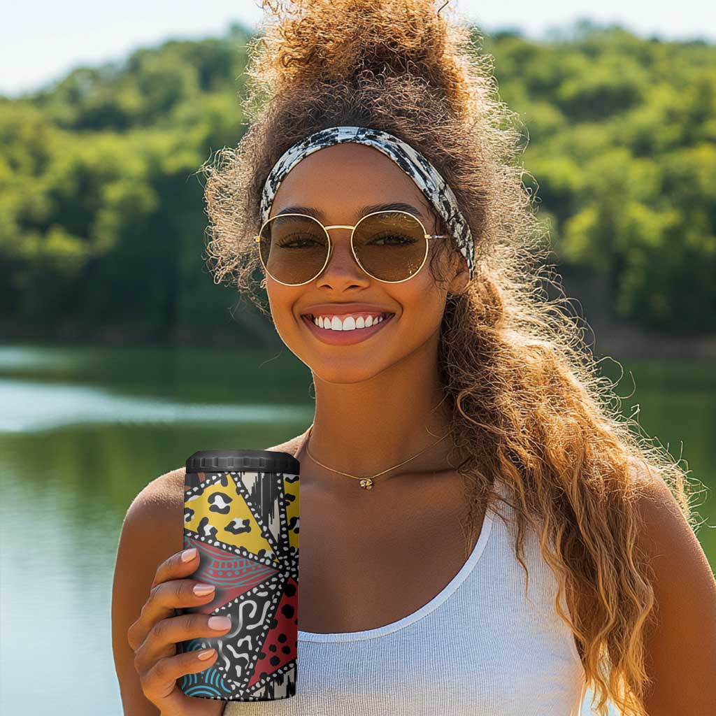 African Wild Animal Skins 4 in 1 Can Cooler Tumbler Triangles Pattern Afro Pattern Style LT9