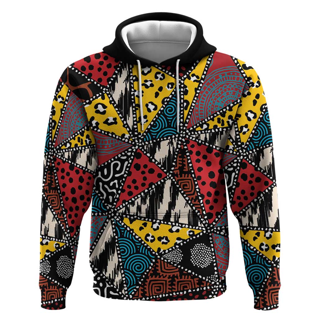 Wild Animal Skins Hoodie Triangles Pattern Afro Pattern Style LT9