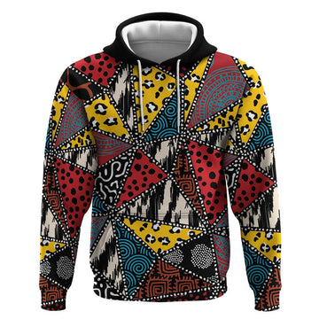 Wild Animal Skins Hoodie Triangles Pattern Afro Pattern Style LT9
