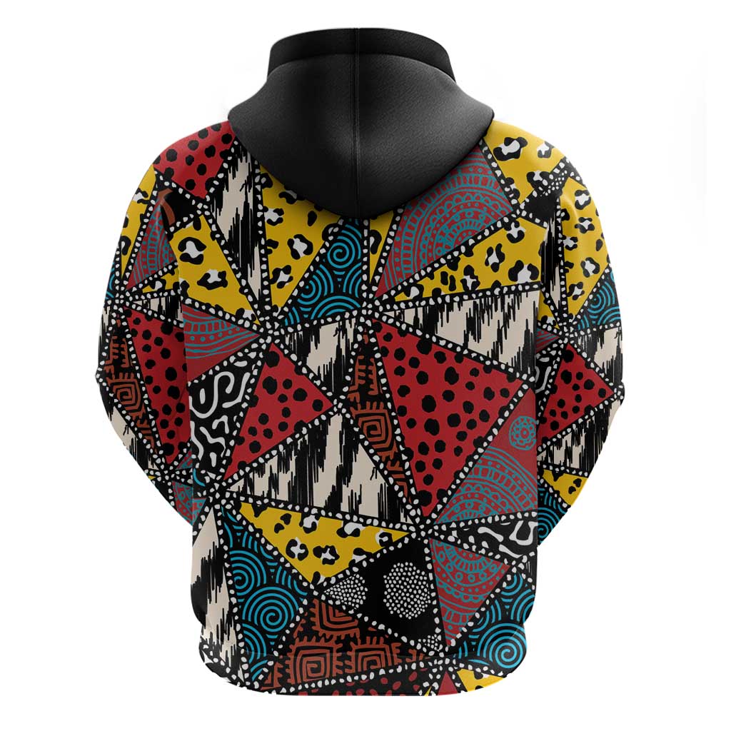 Wild Animal Skins Hoodie Triangles Pattern Afro Pattern Style LT9