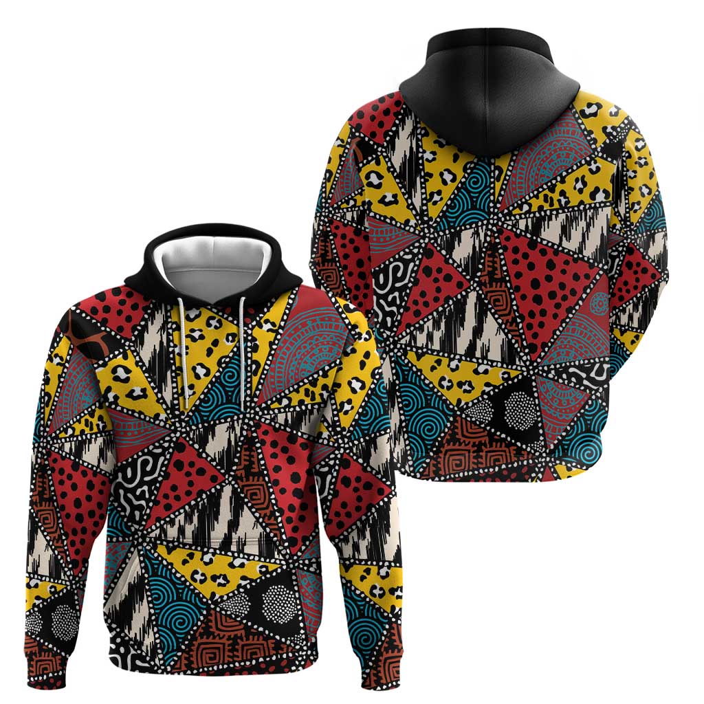 Wild Animal Skins Hoodie Triangles Pattern Afro Pattern Style LT9