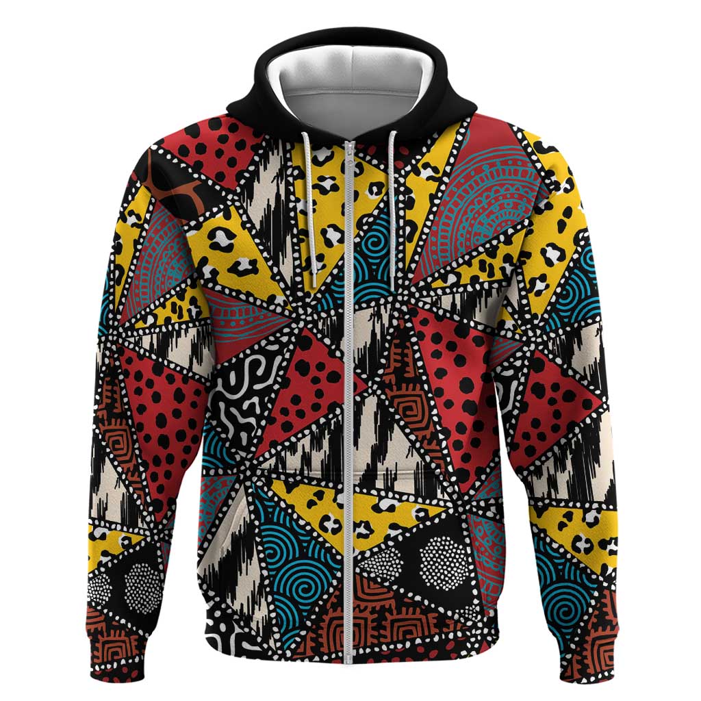 Wild Animal Skins Hoodie Triangles Pattern Afro Pattern Style LT9