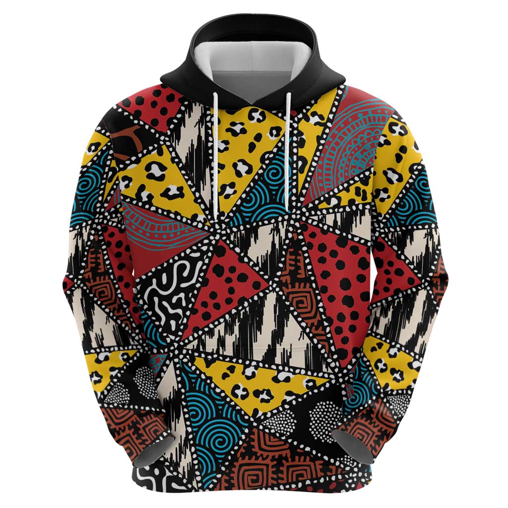 Wild Animal Skins Hoodie Triangles Pattern Afro Pattern Style LT9