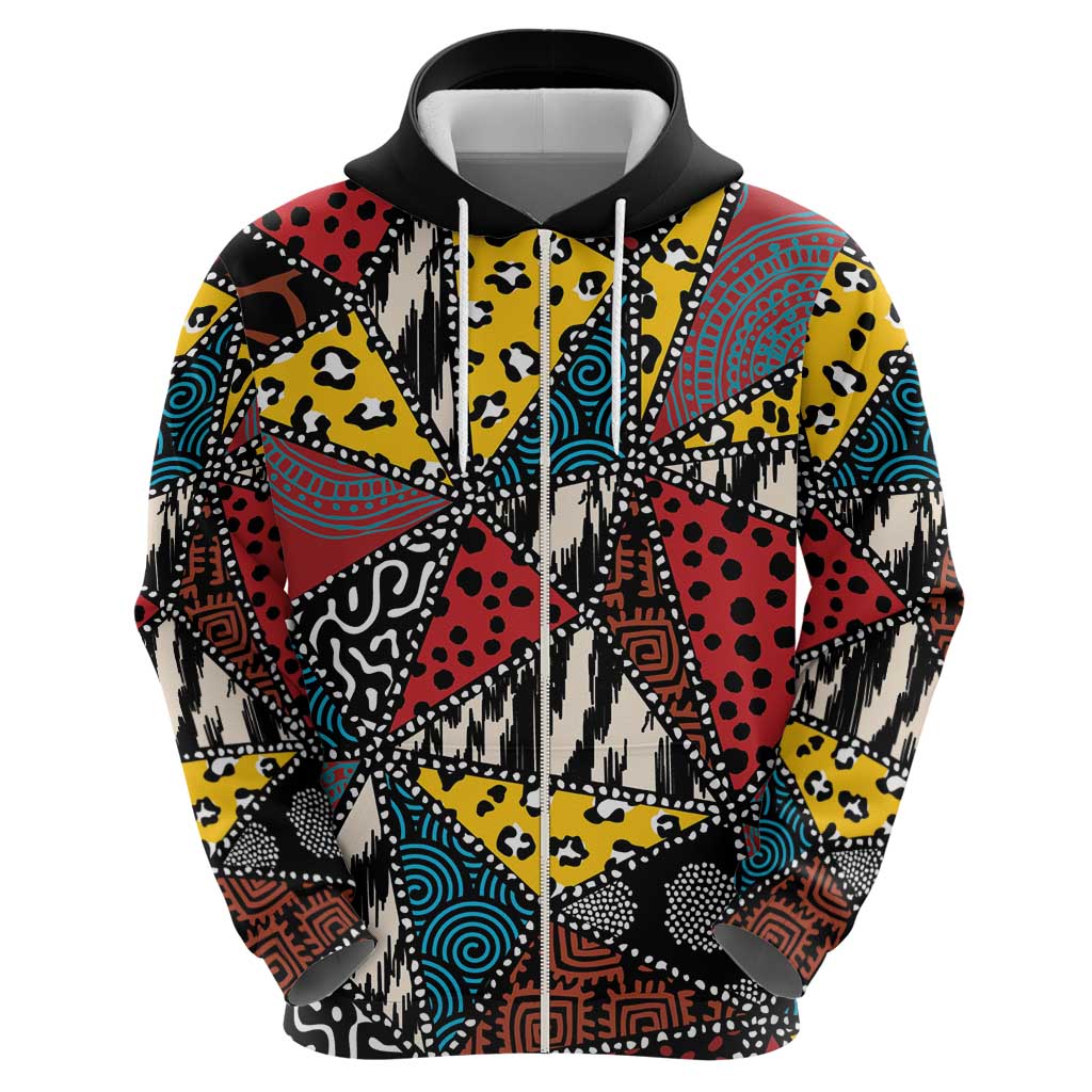 Wild Animal Skins Hoodie Triangles Pattern Afro Pattern Style LT9