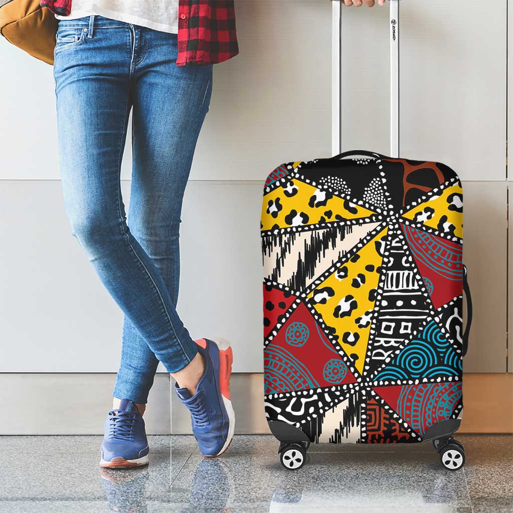 Wild Animal Skins Luggage Cover Triangles Pattern Afro Pattern Style LT9