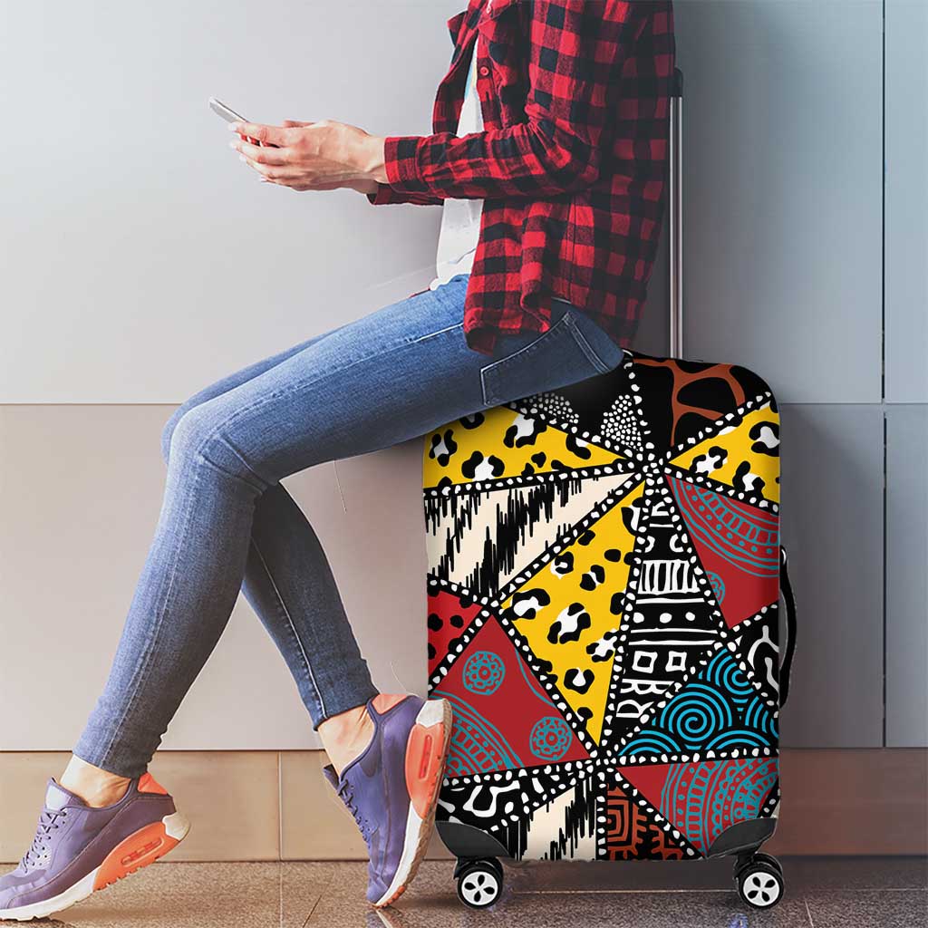 Wild Animal Skins Luggage Cover Triangles Pattern Afro Pattern Style LT9