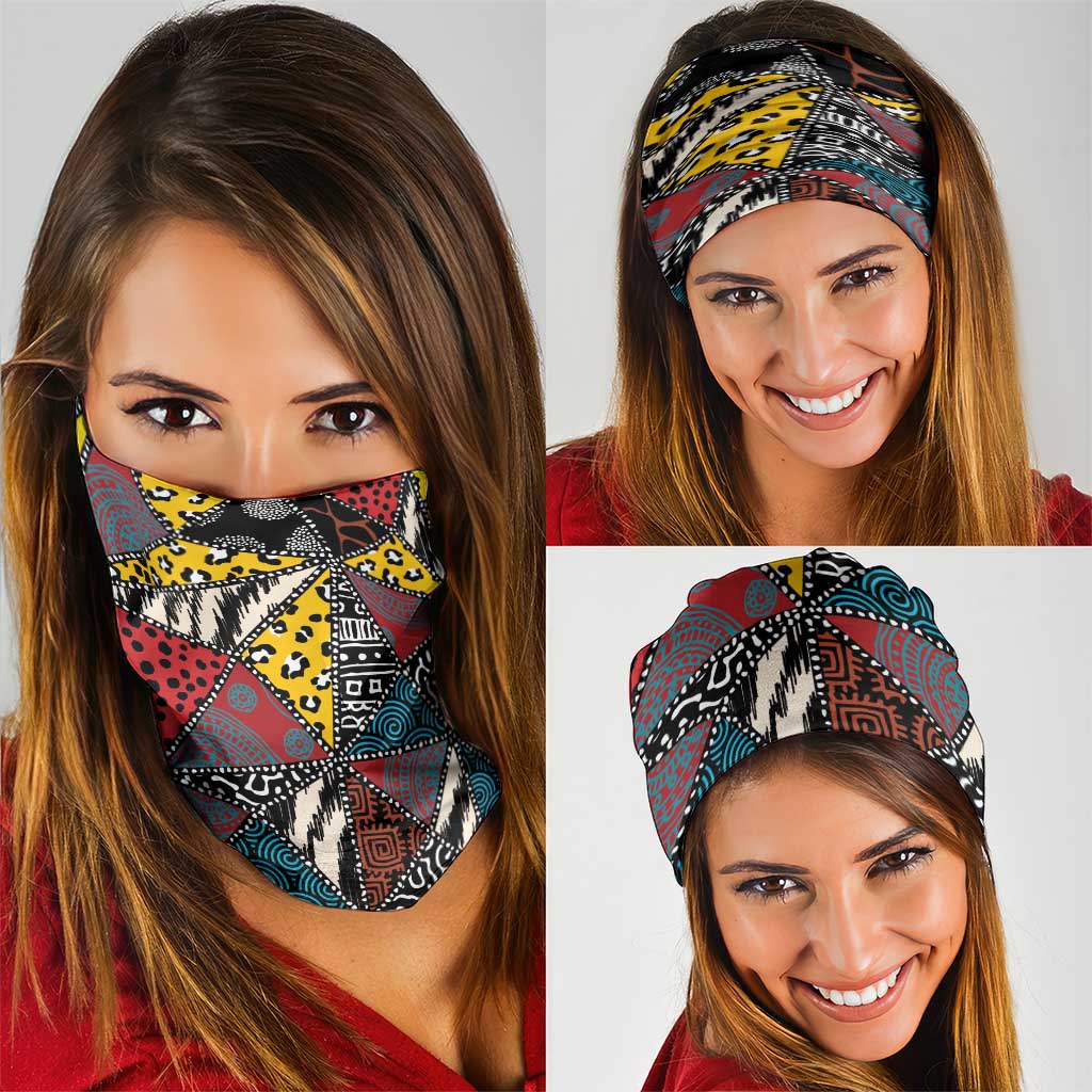 Wild Animal Skins Neck Gaiter Triangles Pattern Afro Pattern Style LT9