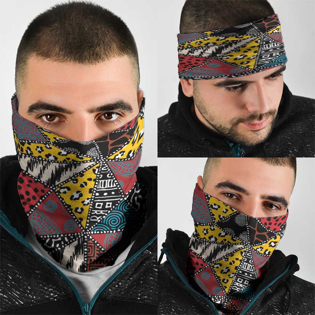 Wild Animal Skins Neck Gaiter Triangles Pattern Afro Pattern Style LT9