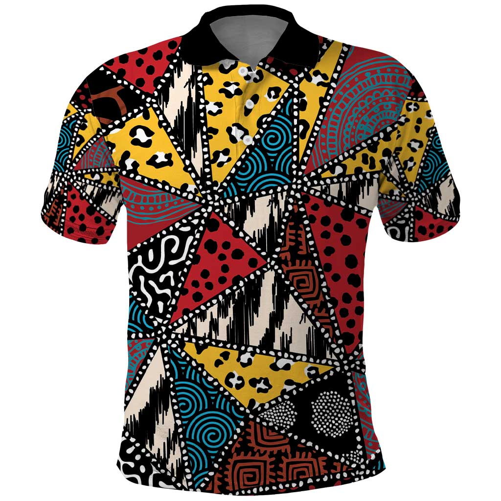 Wild Animal Skins Polo Shirt Triangles Pattern Afro Pattern Style LT9