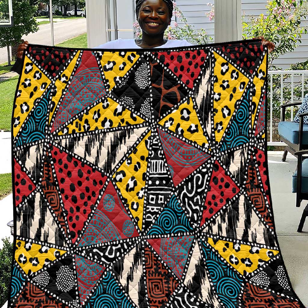 African Wild Animal Skins Quilt Triangles Pattern Afro Pattern Style LT9