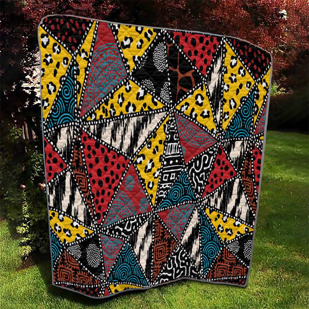 African Wild Animal Skins Quilt Triangles Pattern Afro Pattern Style LT9