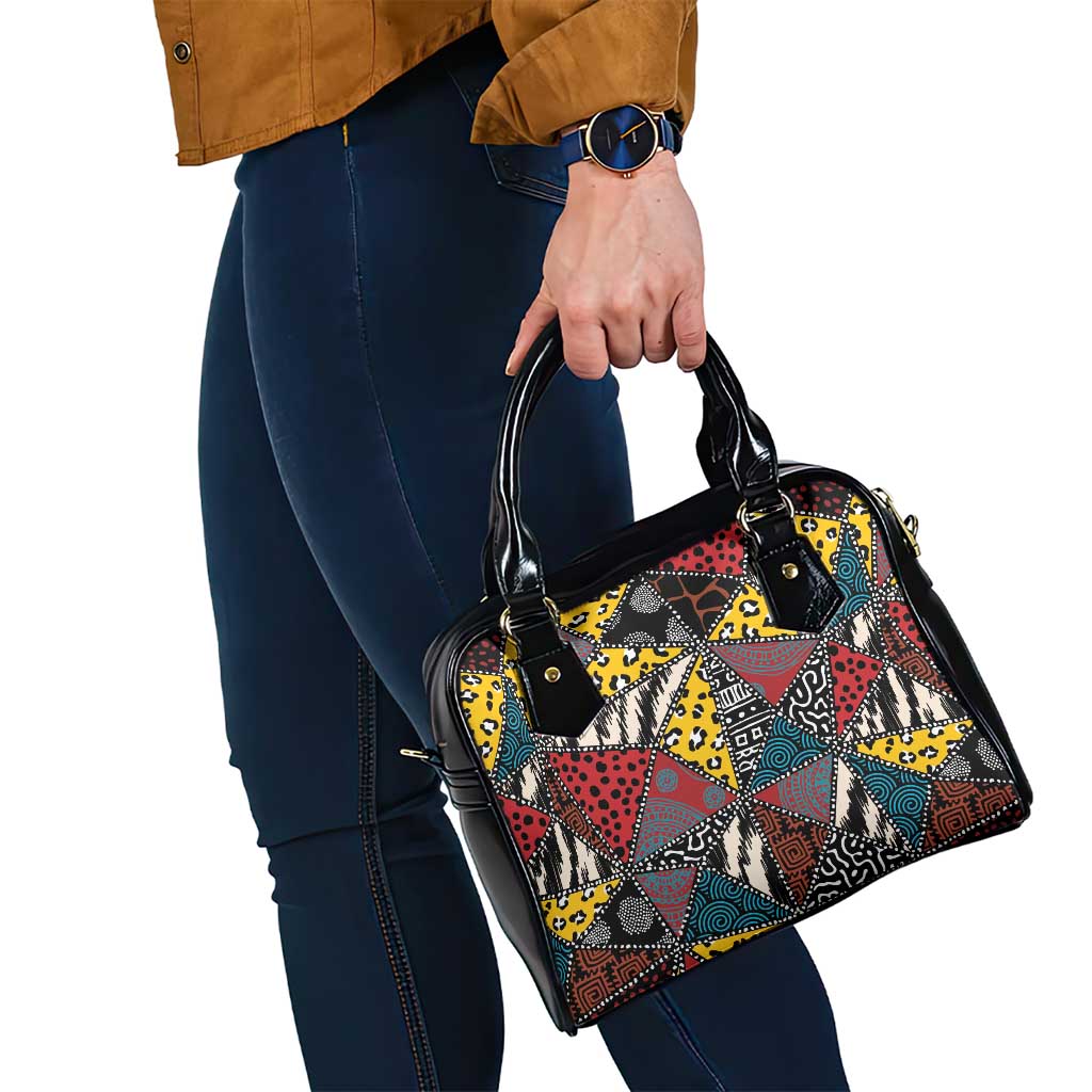 Wild Animal Skins Shoulder Handbag Triangles Pattern Afro Pattern Style LT9