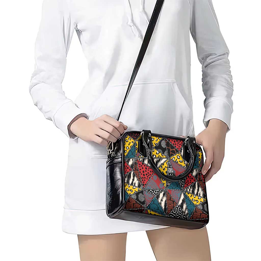 Wild Animal Skins Shoulder Handbag Triangles Pattern Afro Pattern Style LT9
