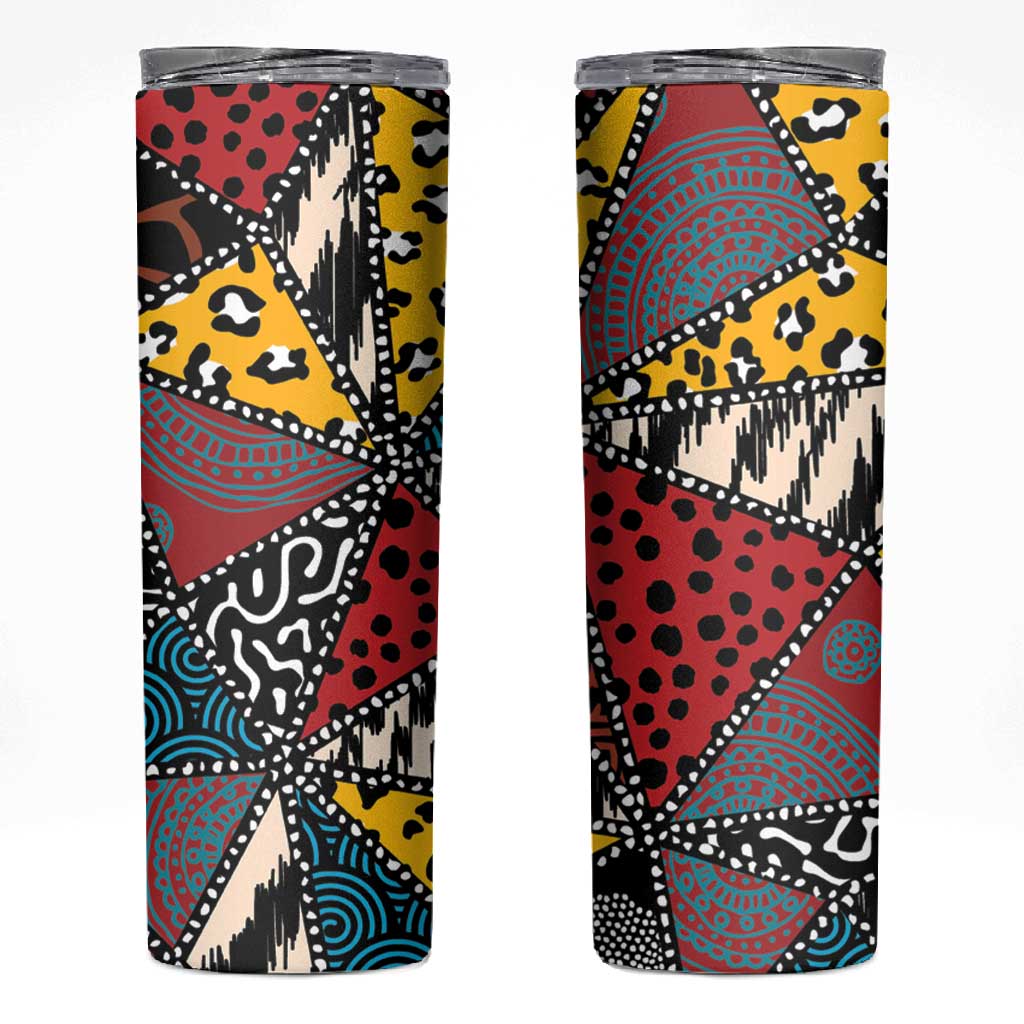 African Wild Animal Skins Skinny Tumbler Triangles Pattern Afro Pattern Style LT9