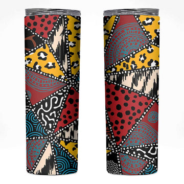 African Wild Animal Skins Skinny Tumbler Triangles Pattern Afro Pattern Style LT9