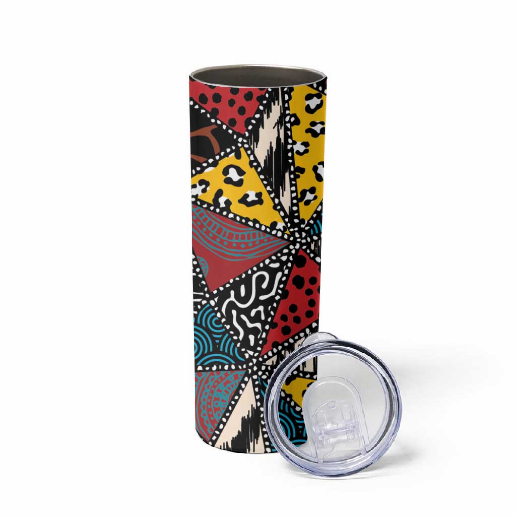 African Wild Animal Skins Skinny Tumbler Triangles Pattern Afro Pattern Style LT9